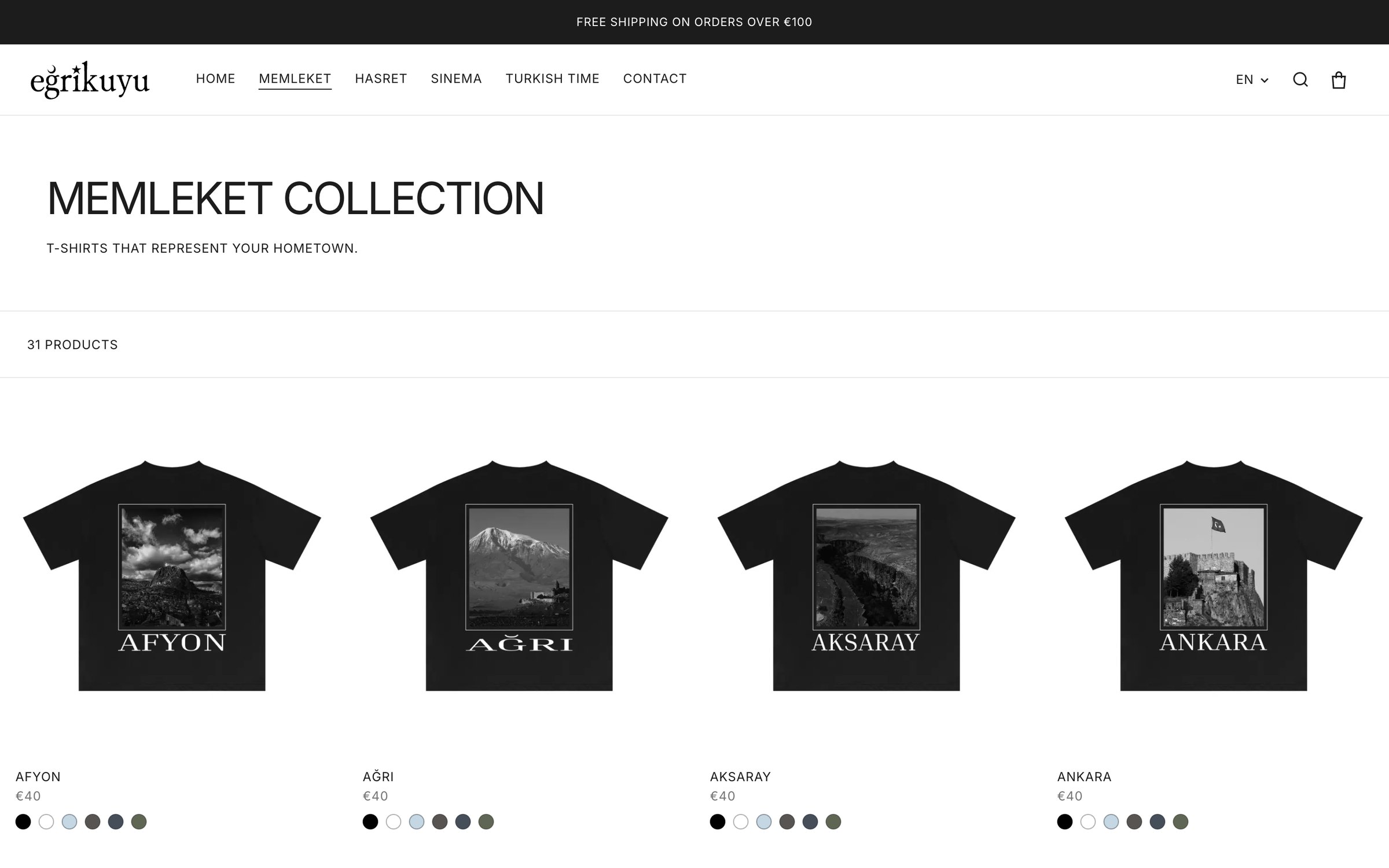 De Memleket-collectie met een ontwerp per stad